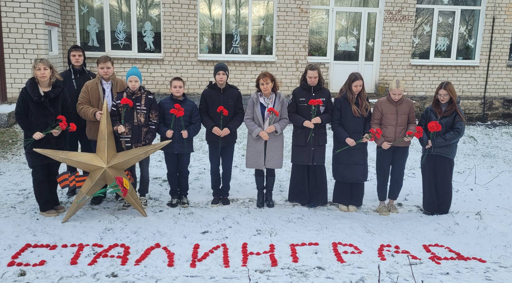 Гвоздика на снегу.